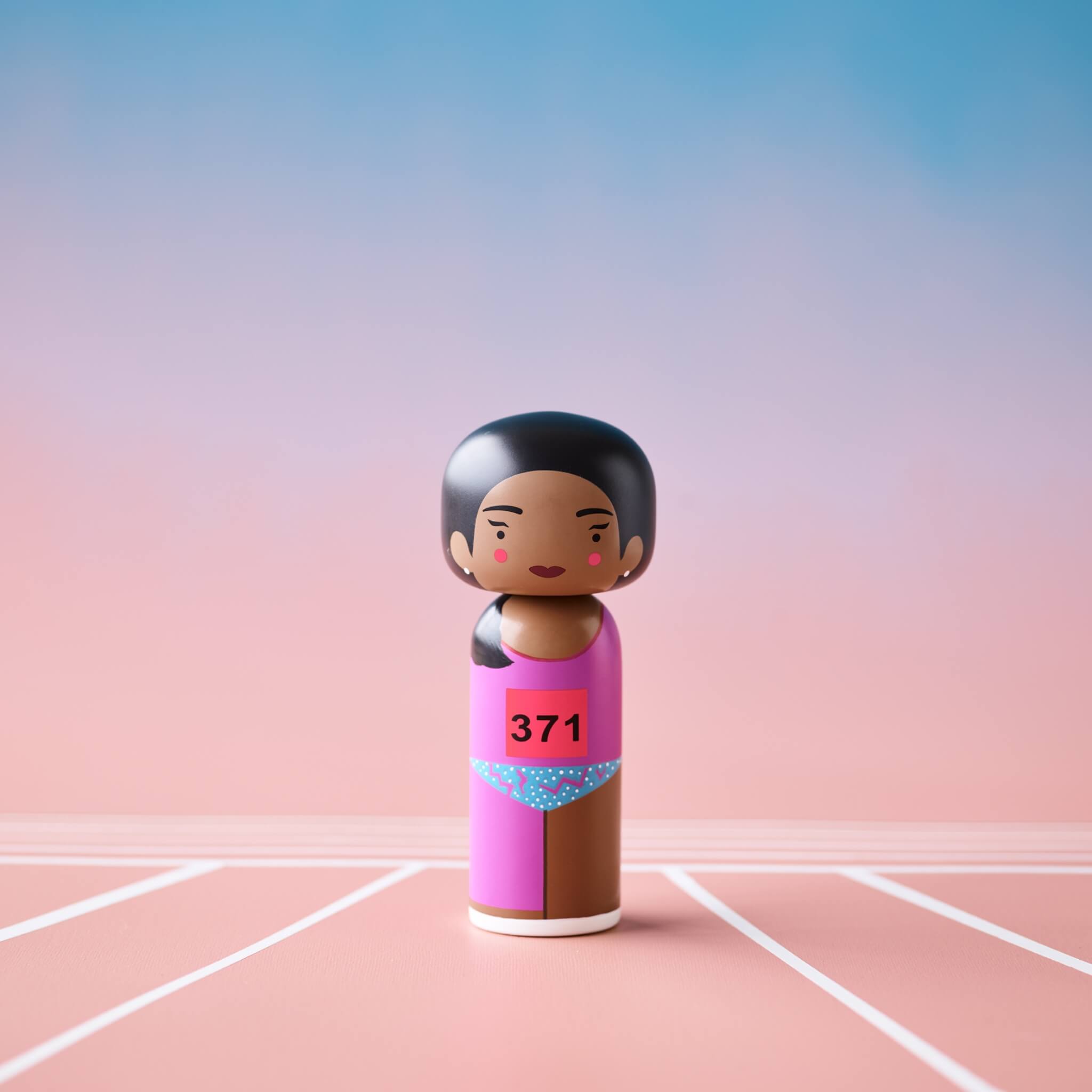 Flo Jo Kokeshi Doll | Iconic Athlete Series – Lucie Kaas Flo Jo Kokeshi Doll | Iconic Athlete Series – Lucie Kaas