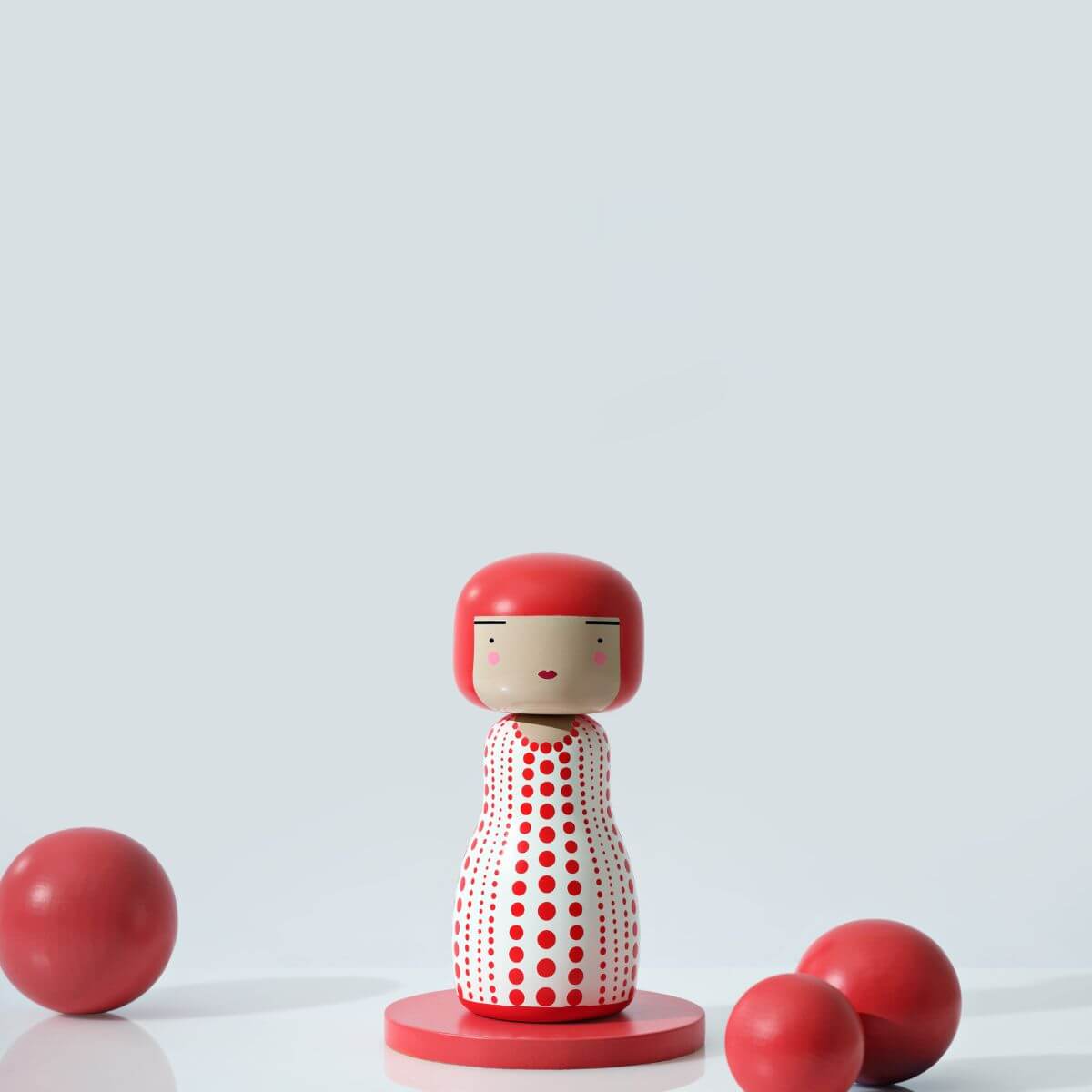 Limited Edition Dot Kokeshi Doll - Red, 1 of 1000 – Lucie Kaas