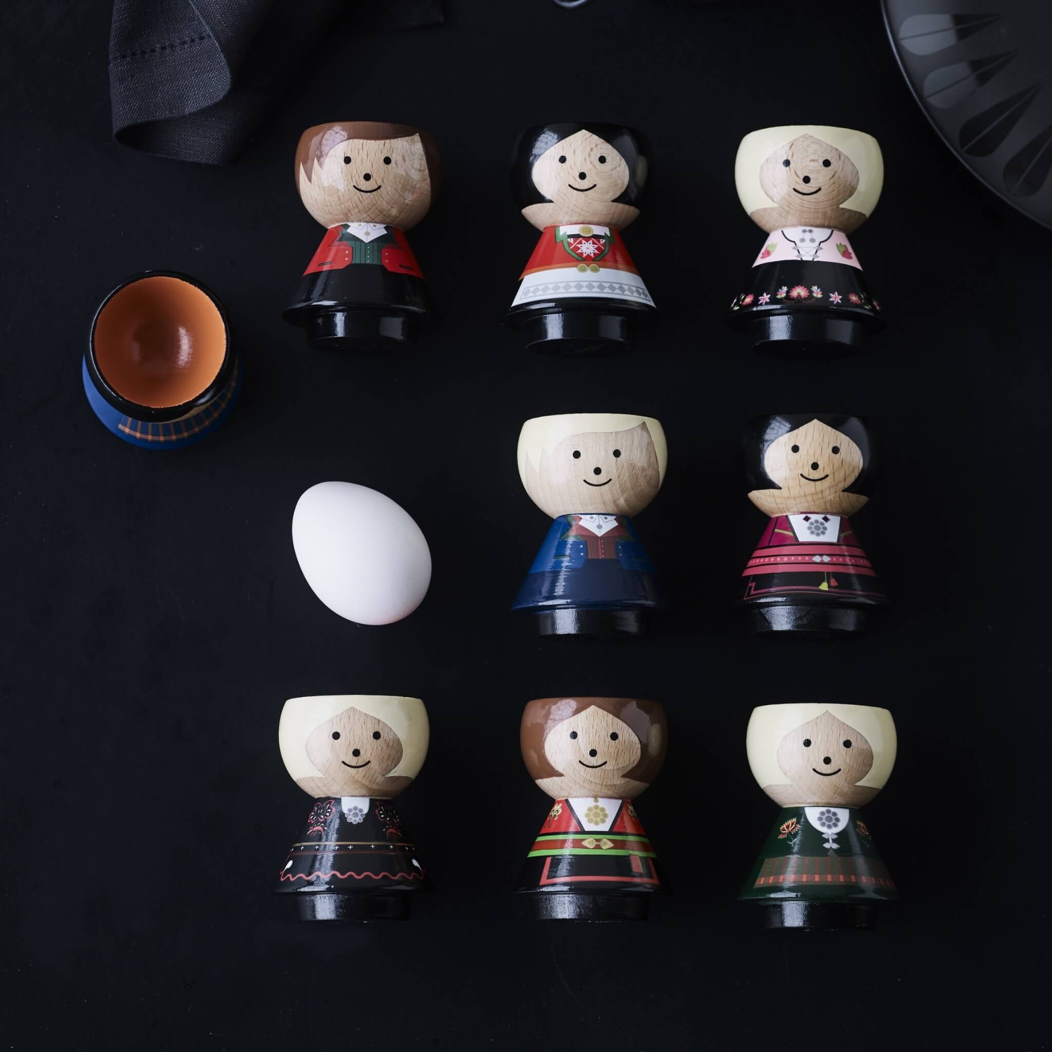 Bordfolk Egg Cups in a Norwegian Bunad Rogaland – Lucie Kaas