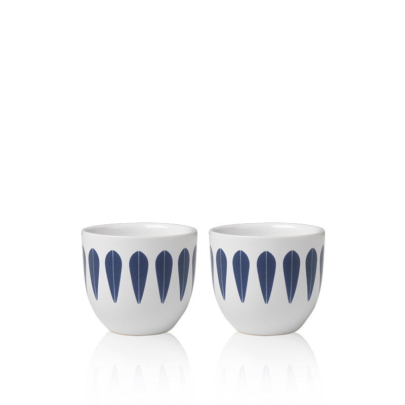 Lucie Kaas, ARNE CLAUSEN COLLECTION, Lotus Egg Holder (Set Of 2) | White, Dark Blue, Egg Cups
