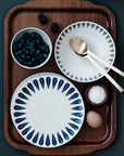 Lotus Deep Plate | White, Dark Blue DEEP PLATE - Lucie Kaas