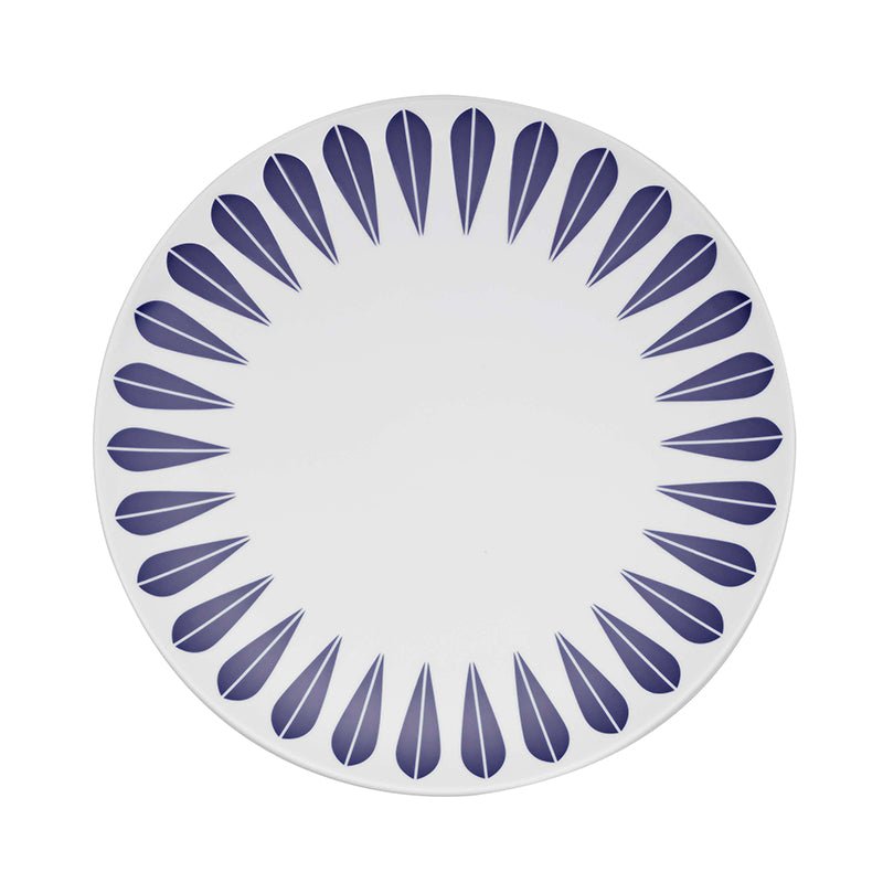 Lotus Plate | White, Dark Blue PLATE - Lucie Kaas