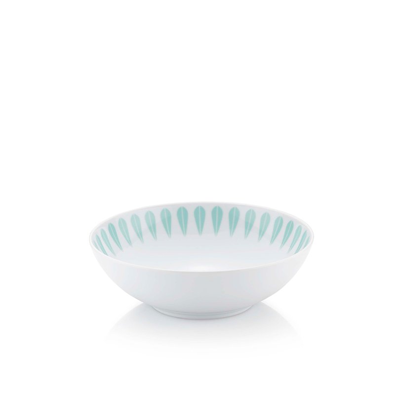Lotus Deep Plate | White, Mint Green DEEP PLATE - Lucie Kaas