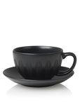 Lotus Tea Cup And Saucer | Black TEA CUP AND SAUCER - Lucie Kaas