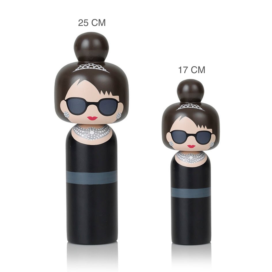 Lucie Kaas&#39; Audrey Kokeshi Dolls shown in two sizes