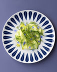 Lotus Plate | White, Dark Blue PLATE - Lucie Kaas