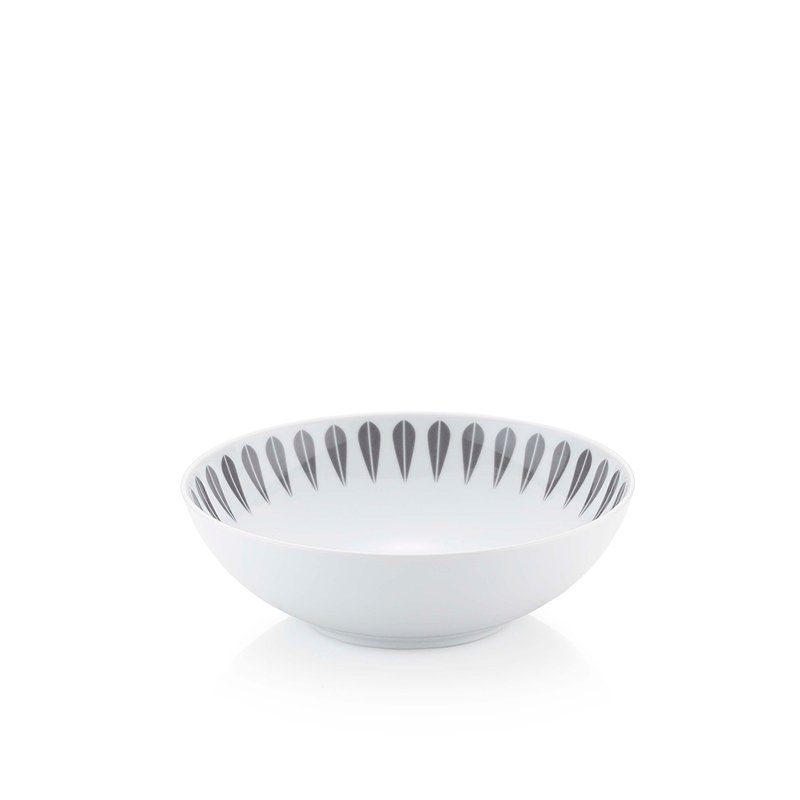Lotus Deep Tallerken | Hvid, grå DEEP PLATE - Lucie Kaas