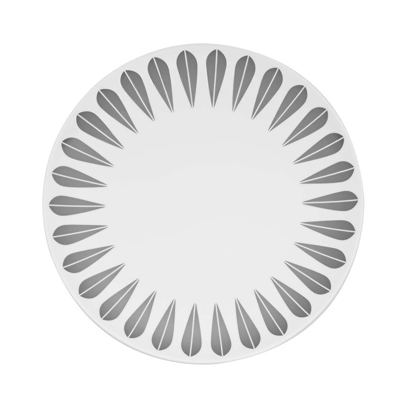 Lotus Plate | White, Grey PLATE - Lucie Kaas