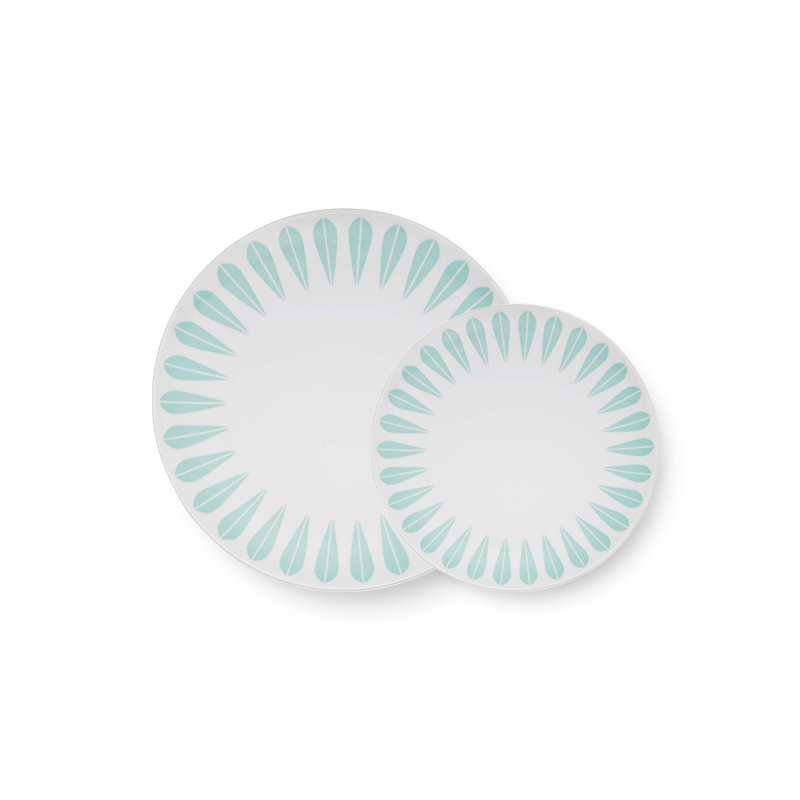 Lotus Plate | White, Mint Green PLATE - Lucie Kaas