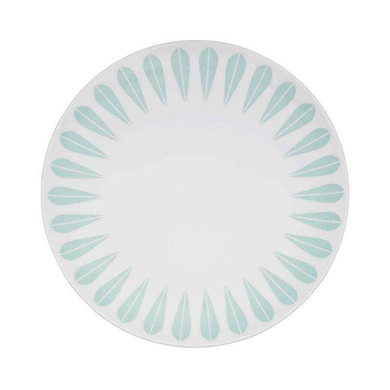 Lotus Plate | White, Mint Green PLATE - Lucie Kaas