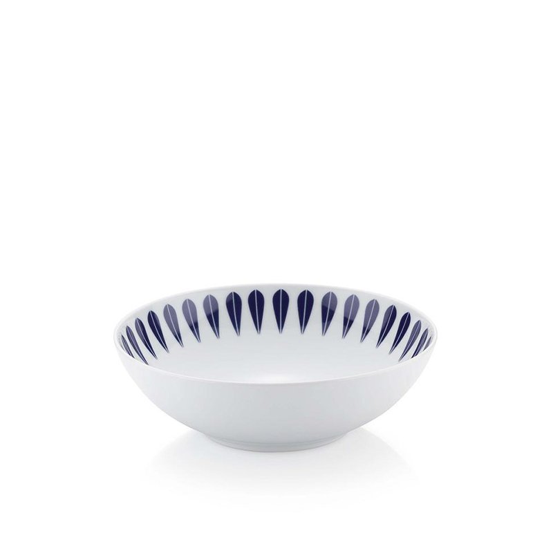 Assiette creuse Lotus | Blanc, Bleu foncé Assiette creuse - Lucie Kaas
