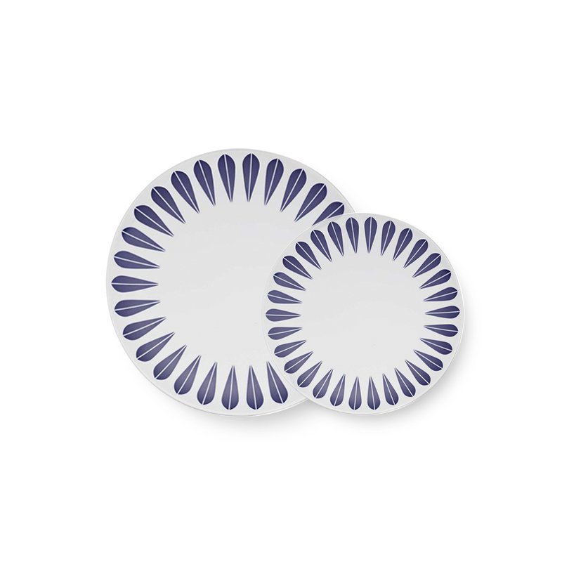 Assiette Lotus | Blanc, Bleu foncé ASSIETTE - Lucie Kaas