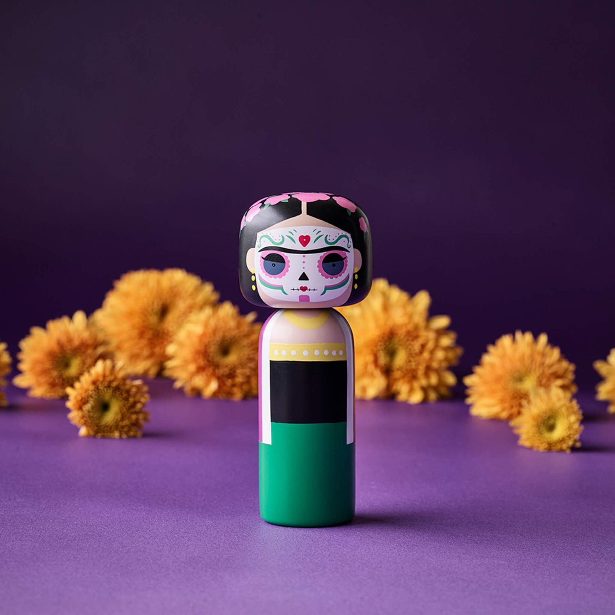 Lucie Kaas, SKETCH.INC FOR LUCIE KAAS, Kokeshi | Frida, Dia De Los Muertos, Collectible Figurines