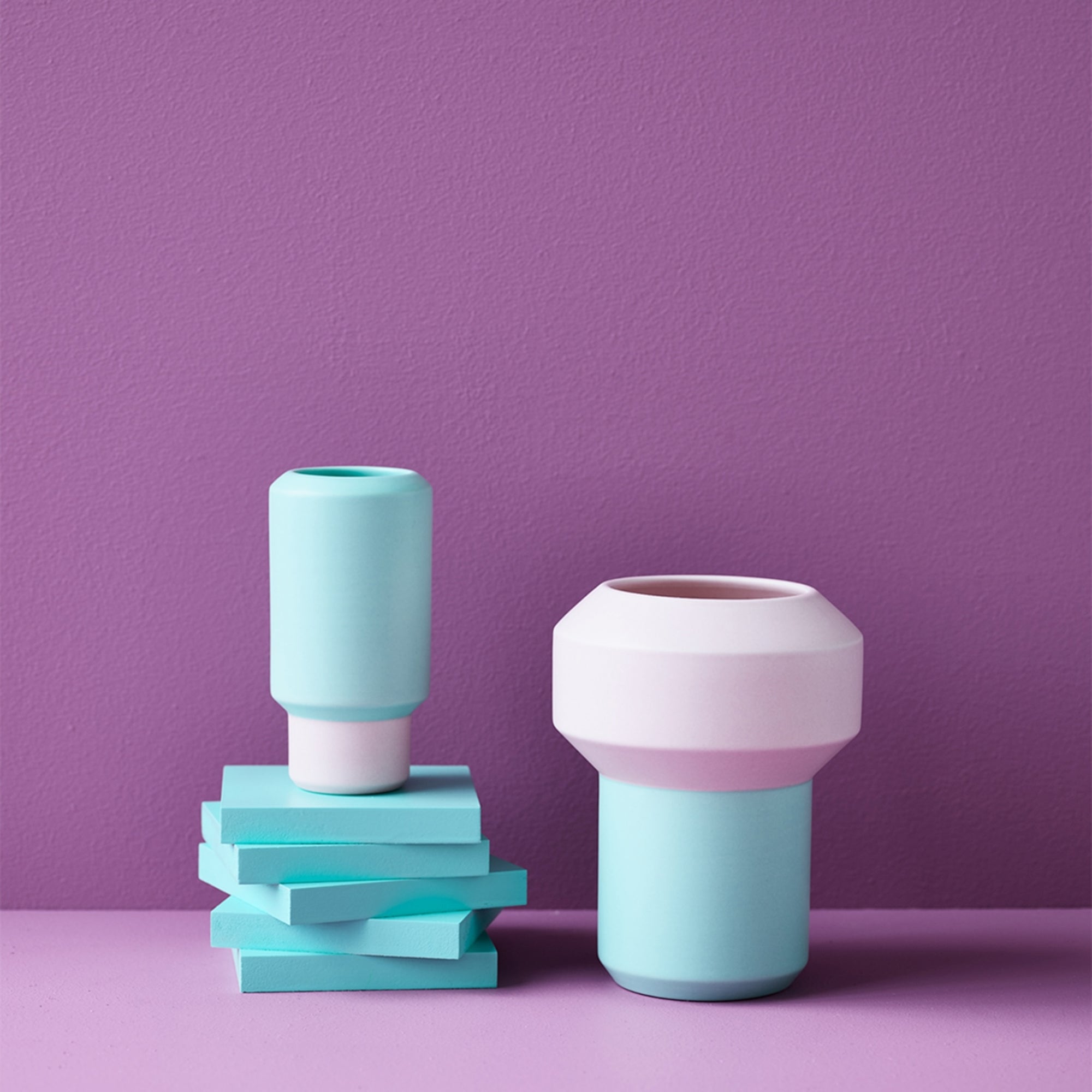 Vase | Mint Green, Pink VASE - Lucie Kaas