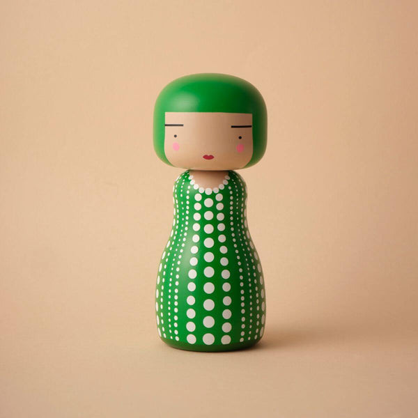 Limited Edition Dot Kokeshi Doll - Green, 1 of 1000 – Lucie Kaas