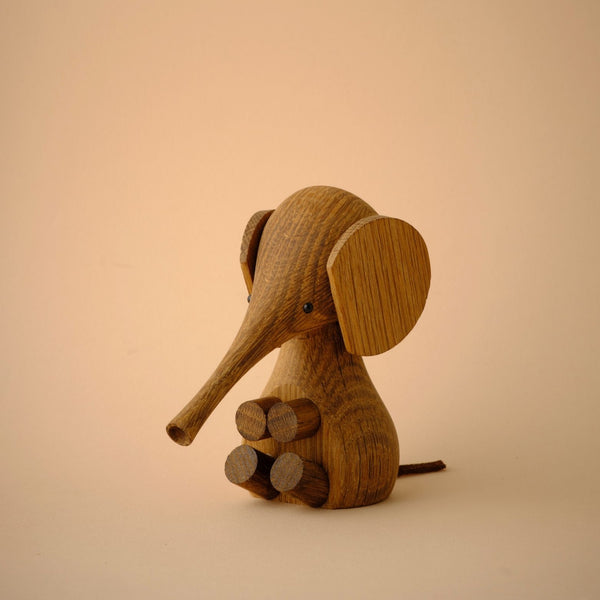 Baby Elephant | Smoked Oak | WOODEN ANIMALS – Lucie Kaas