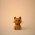 Lucie Kaas wooden kokeshi cat figurine with black whiskers and round eyes, natural oak finish