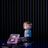 Lucie Kaas kokeshi doll inspired by Stranger Things, Hellfire Club tee and cassette tape prop