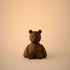 Lucie Kaas wooden teddy bear kokeshi doll, dark stained wood, minimalist round design for interior