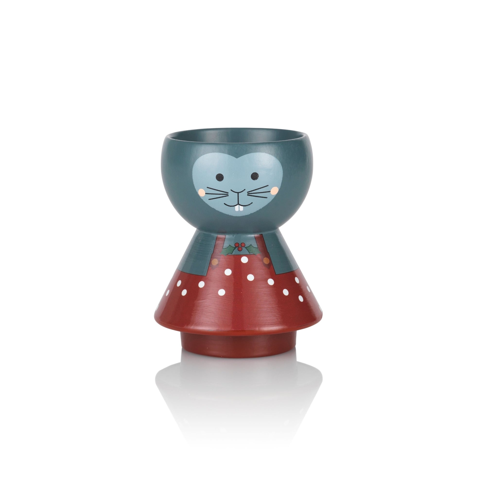 Egg Holder - Christmas Mouse Red