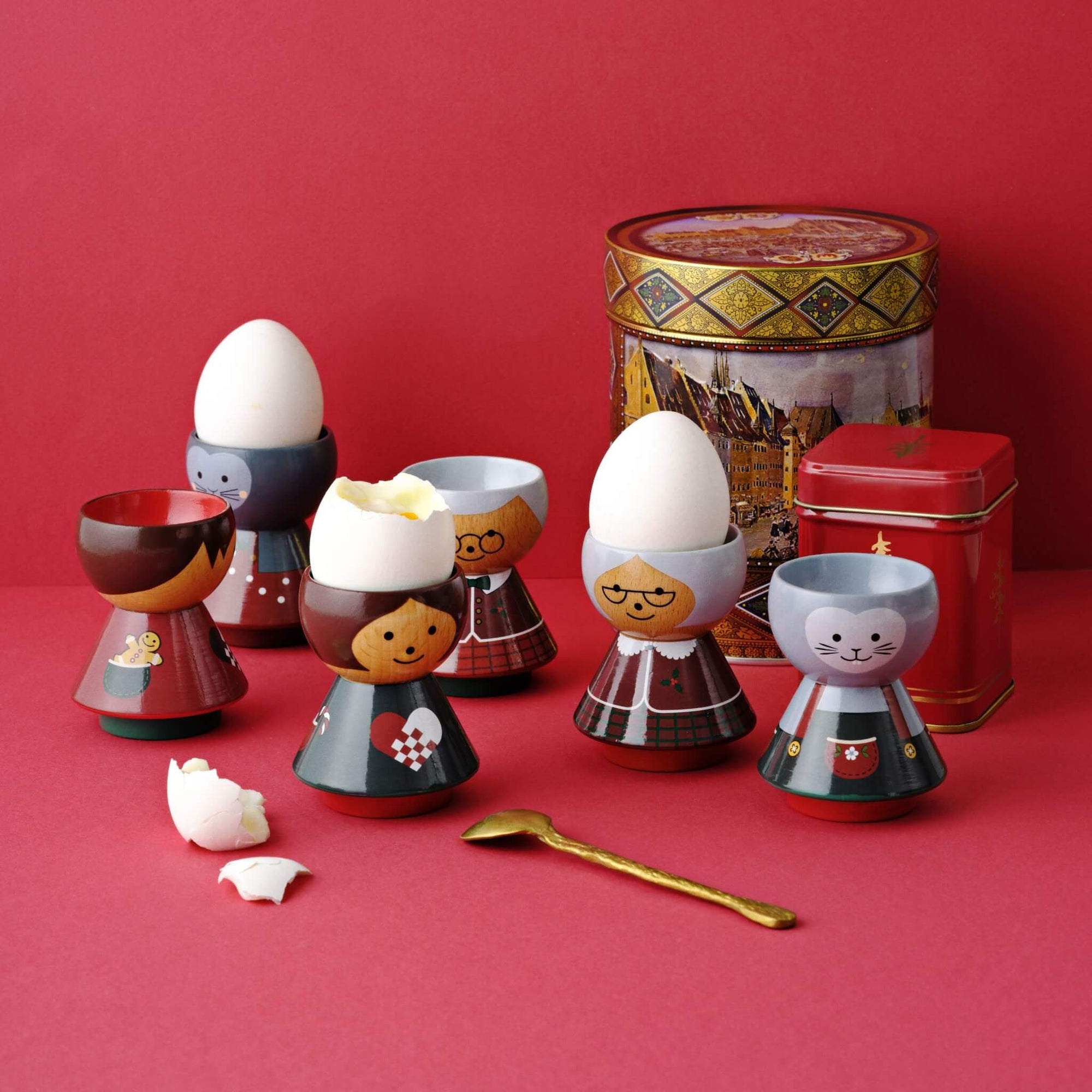 Egg Holder - Danish Heart Red