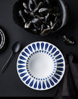 Lotus Plate | White, Dark Blue PLATE - Lucie Kaas