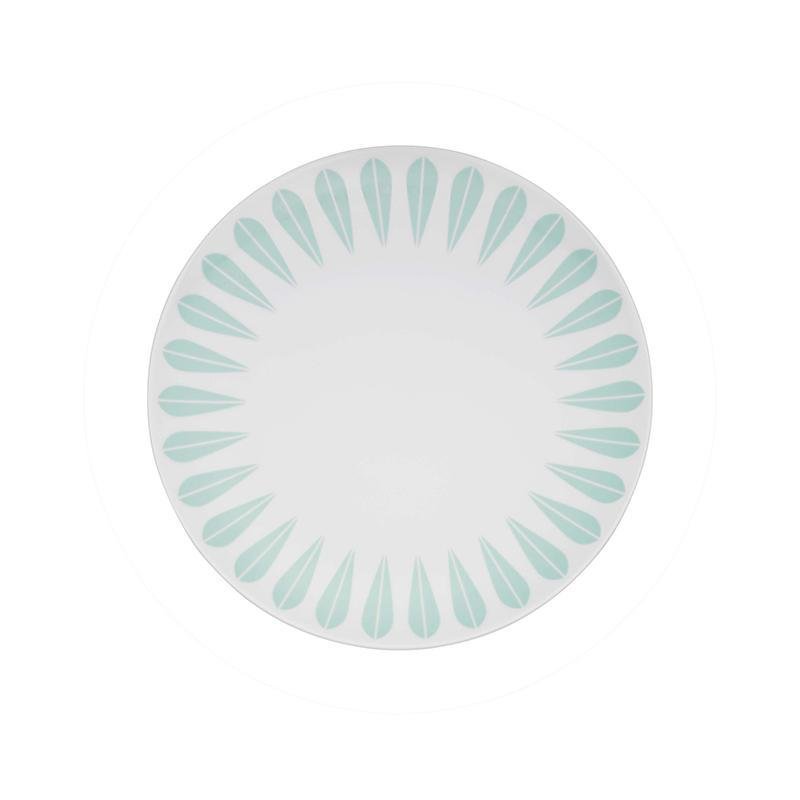 Lotus Plate | White, Mint Green PLATE - Lucie Kaas