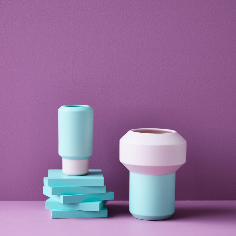 Vase | Mint Green, Pink VASE - Lucie Kaas