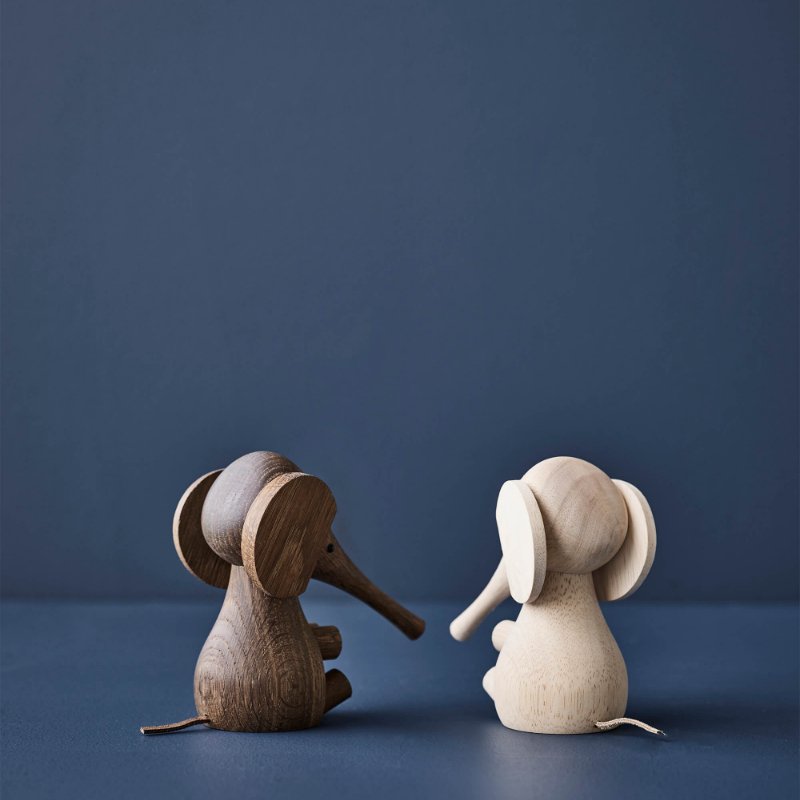Baby Elephant | Smoked Oak | WOODEN ANIMALS – Lucie Kaas