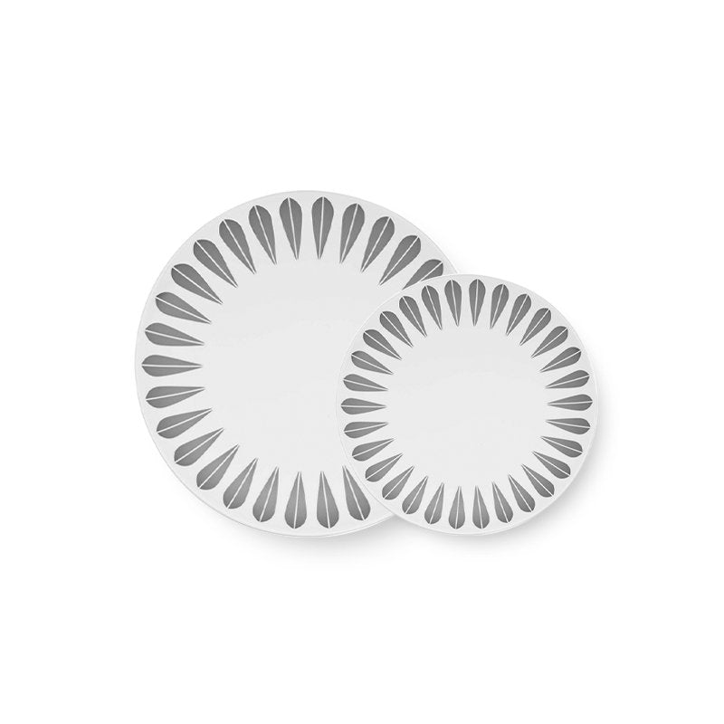 Lotus Plate | White, Grey PLATE - Lucie Kaas