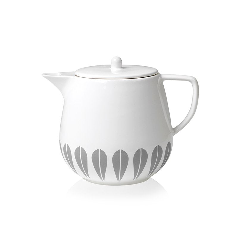 Lotus Tea Pot | White, Grey TEA POT - Lucie Kaas