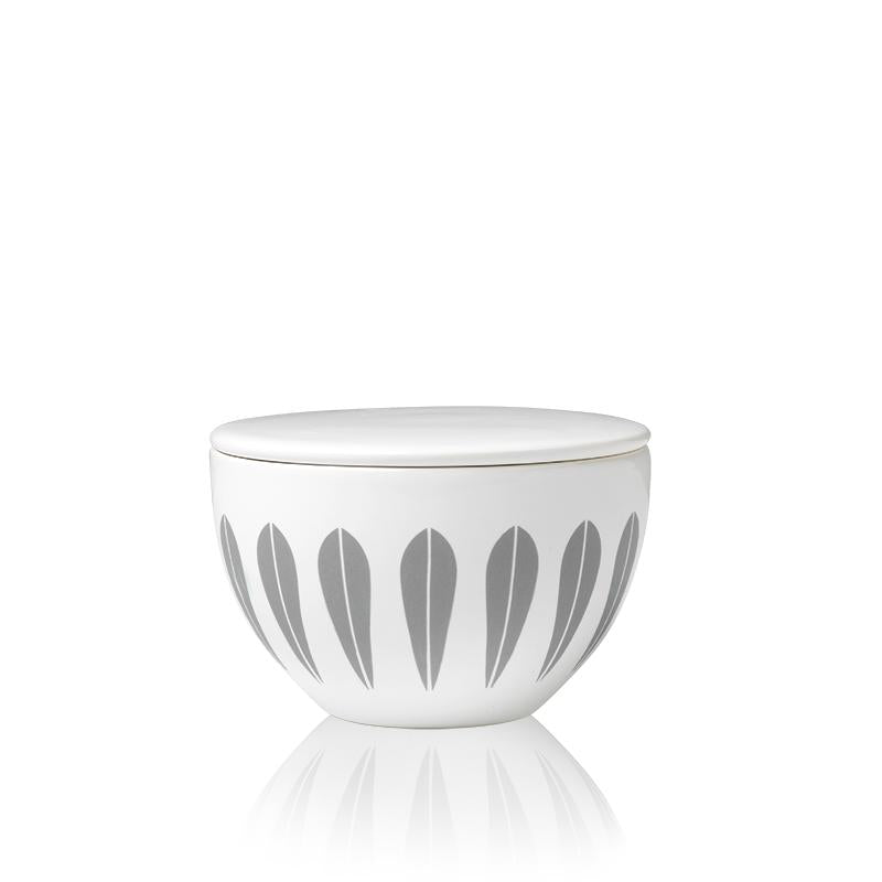 Lotus Sugar Bowl With Lid | White, Grey SUGAR BOWL WITH LID - Lucie Kaas