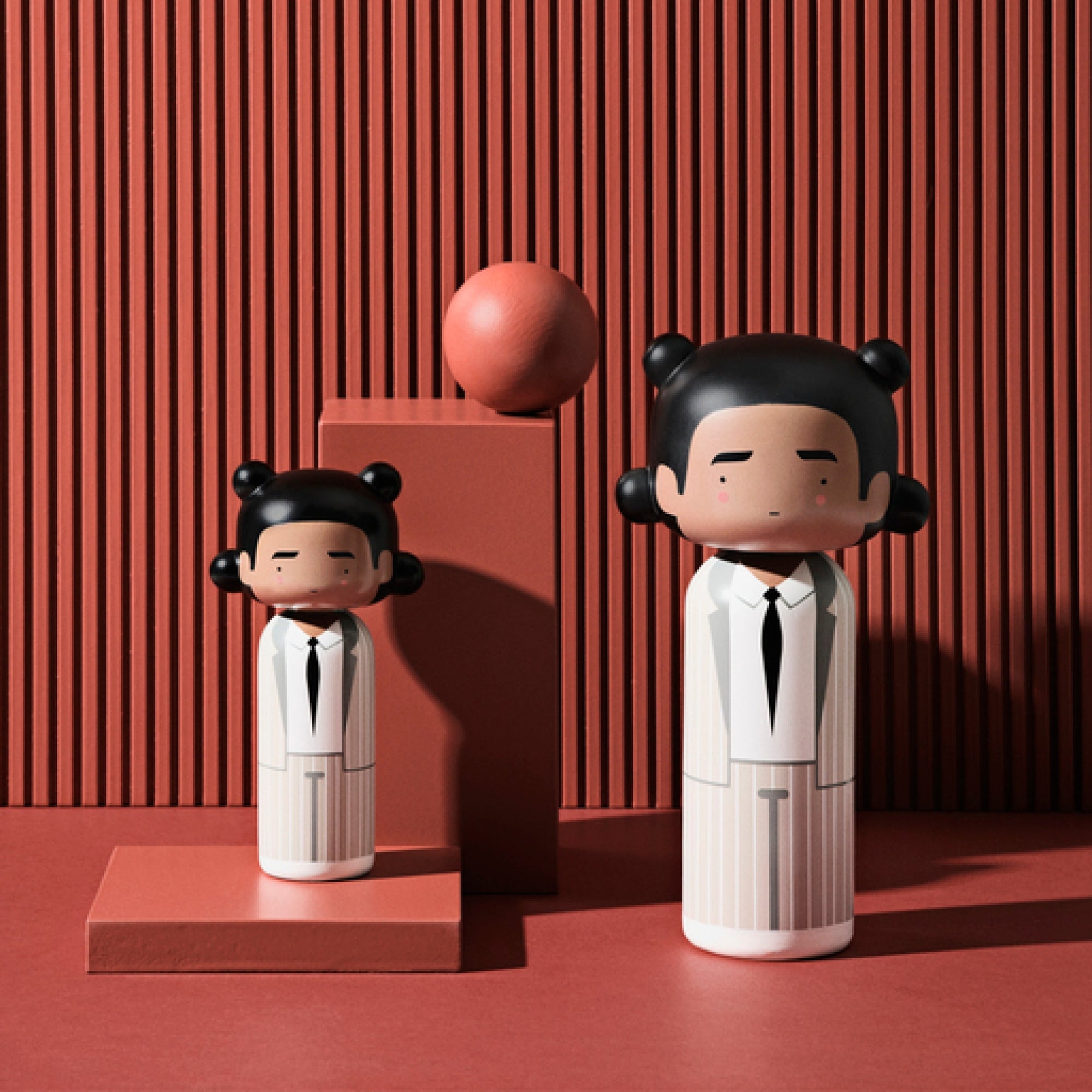 Lucie Kaas | Basquiat Couronne à trois points - Figurine kokeshi de collection