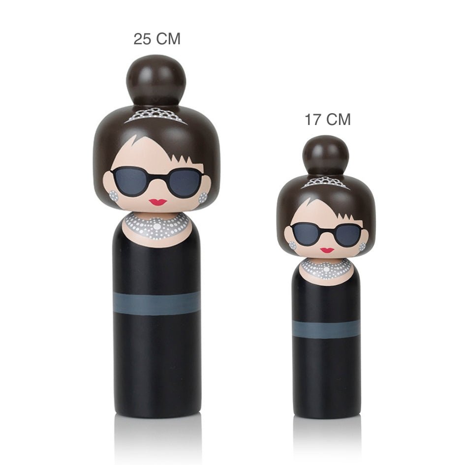 Lucie Kaas' Audrey Kokeshi Dolls shown in two sizes